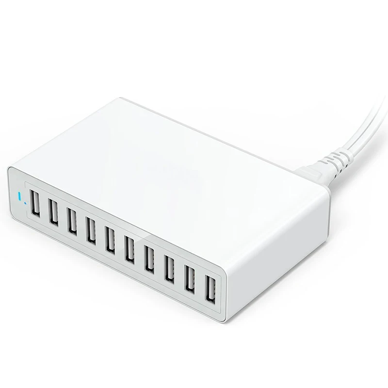 FFYY-10 порт Мульти Usb зарядное устройство концентратор 50 Вт 10А быстрое Usb настенное зарядное устройство Usb зарядная станция Универсальная зарядка для мобильного телефона