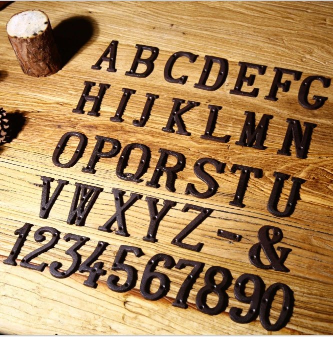 

Metal Number Numbers letters Sign 0-9 A-Z Modern Plaque Number House Hotel Door Address Digits Sticker Plate Creative DIY Decor