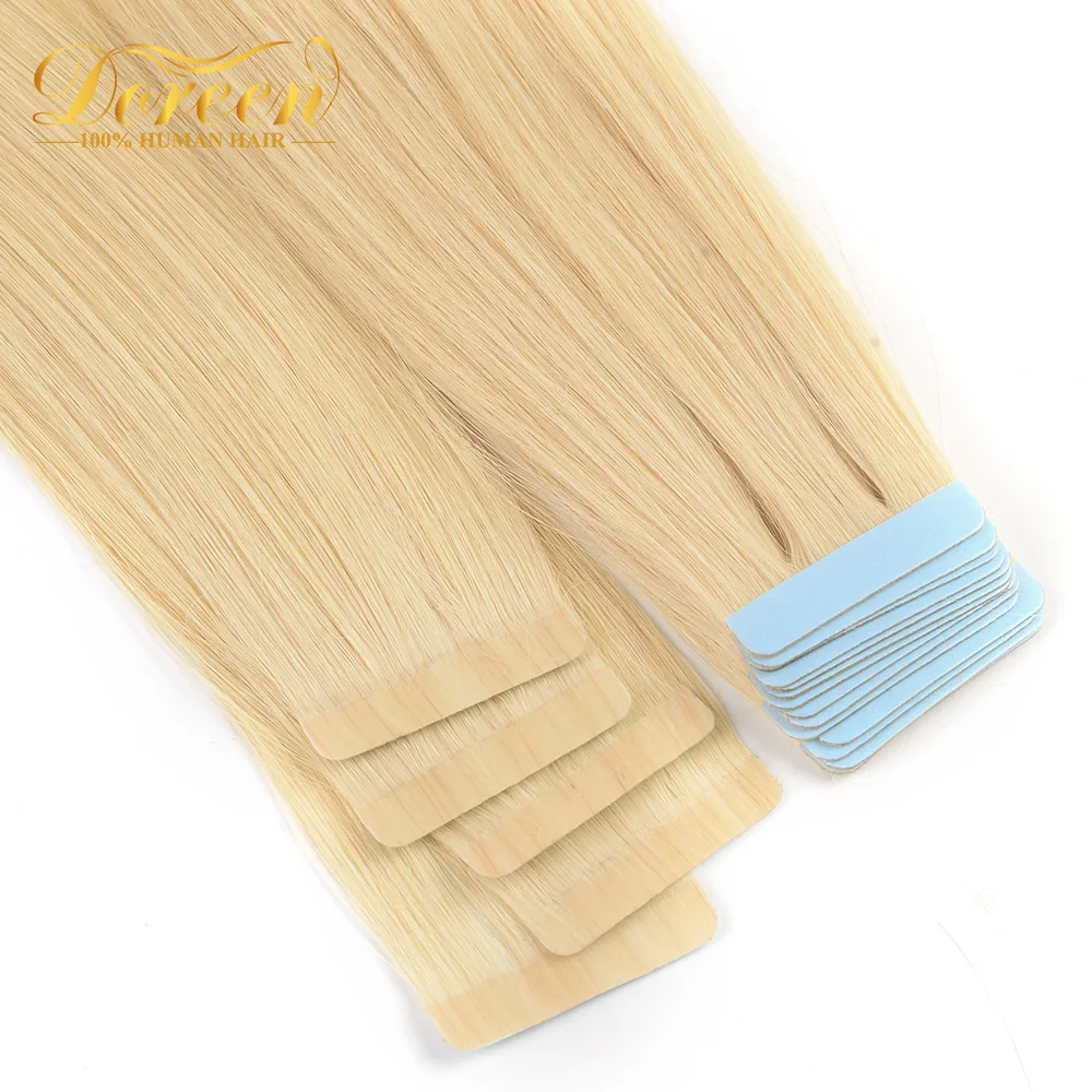 Big Sale Human-Hair-Extensions Skin-Weft Tape-In Seamless Remy Straight PU Doreen 16-To-22inch-20pcs Njo8yklp