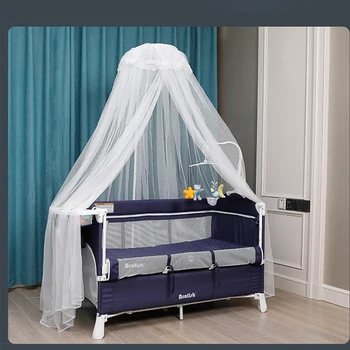 

Crib mosquito net child baby mosquito net full cover type can be lifted with brackets landing universal