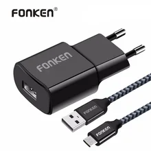 FONKEN USB зарядное устройство Quick Charge 3,0 быстрое зарядное устройство QC3.0 QC2.0 18 Вт настенное быстрое зарядное устройство с кабелем быстрой зарядки для мобильного телефона
