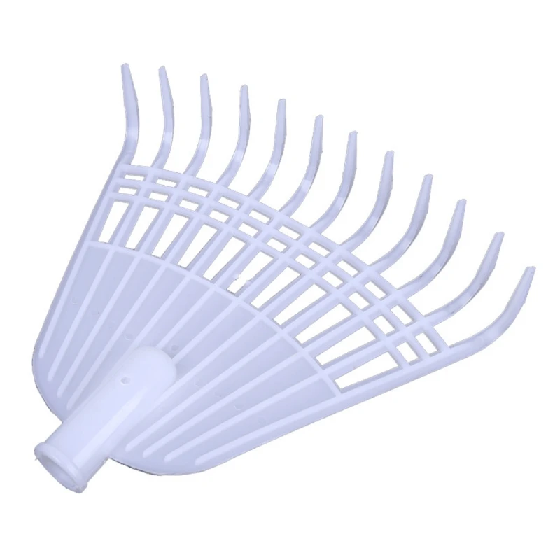 Leaf Rake White Agricultural Rake No Handle Grass Lightweight Flower Planting Soil Plastic Garden Tool Lawn garden weeding tool,farming rake