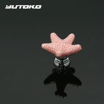 YUTOKO Drawer Knobs Starfish Ceramic Cabinet Pulls Kitchen Handles Cartoon Furniture Handle for Kids Room Furniture Hardware