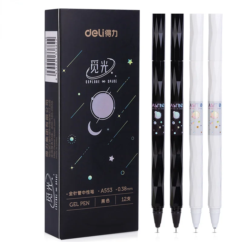 

12 шт./коркорт. A553 черная нейтральная ручка 0,38 мм Полная игла студенческие канцелярские принадлежности для письма электронная ручка