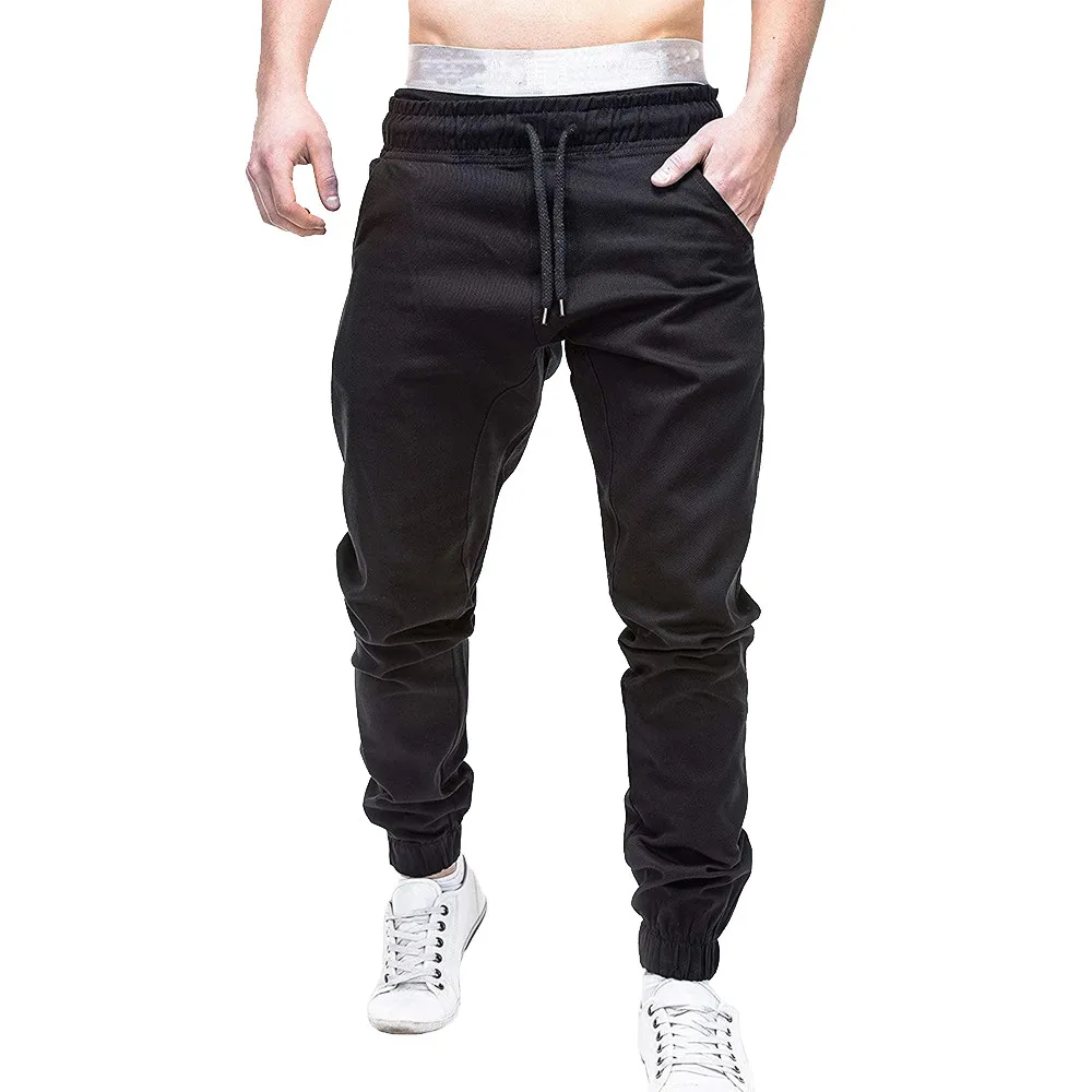 Мужские эластичные спортивные штаны для бега, мужские повседневные однотонные брюки с несколькими карманами, уличная одежда, узкие брюки-карго на шнурке, 5XL 6XL