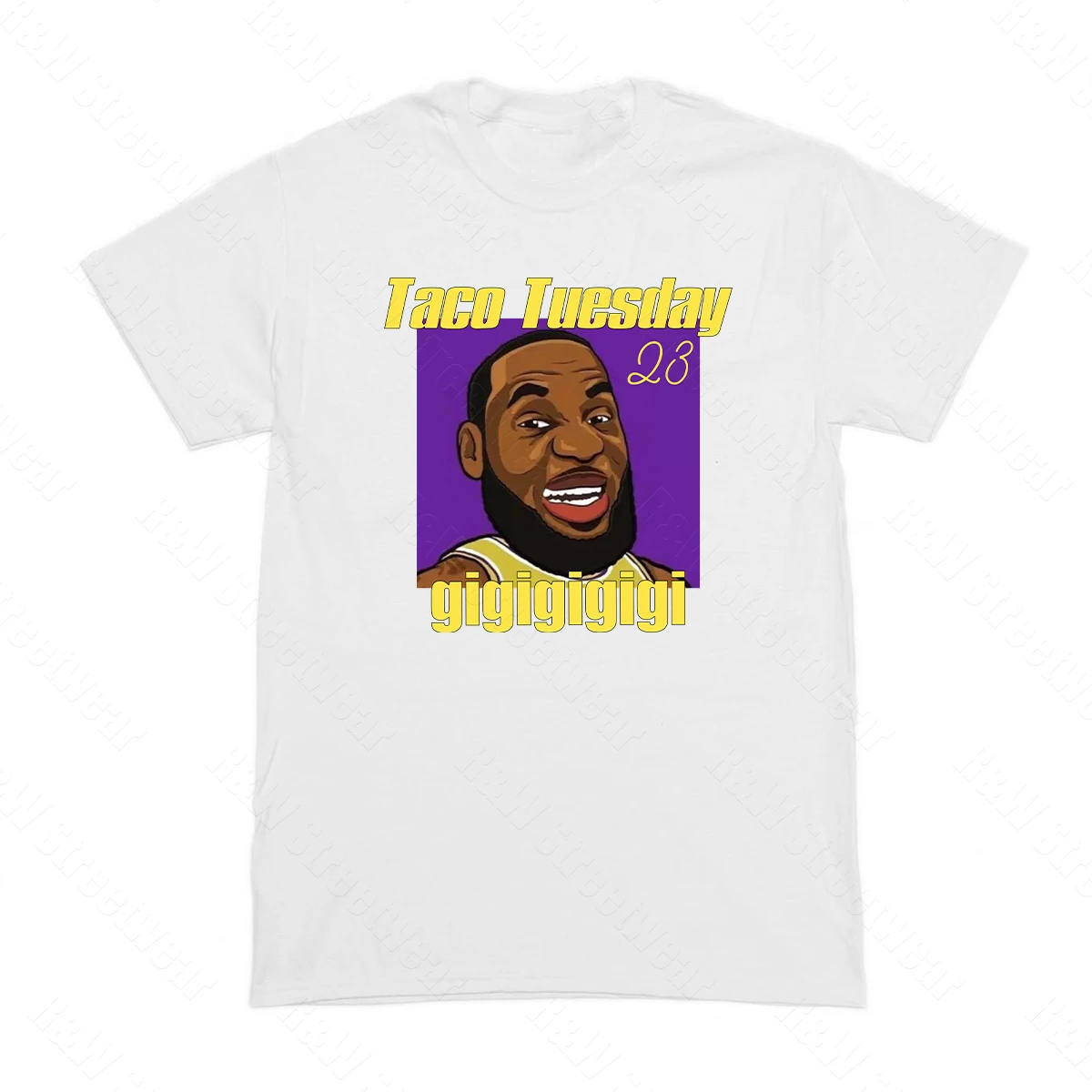 Taco Tuesday lebron james T shirt men women Laker king cotton number 23 streetwear - Цвет: White