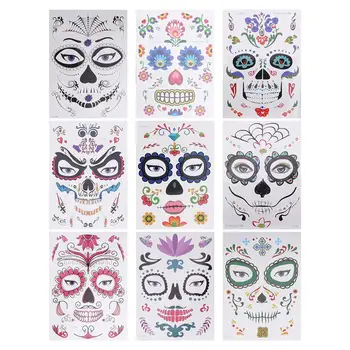 

9 Sheets Waterproof Beautiful Flower Stickers for Day of the Dead