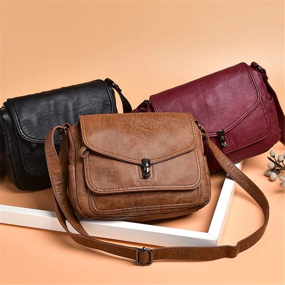 Vintage Soft Leather Women Shoulder Bags Luxury Handbags For Women Bags Designer Small Crossbody  Messenger Bag megamarketpla...