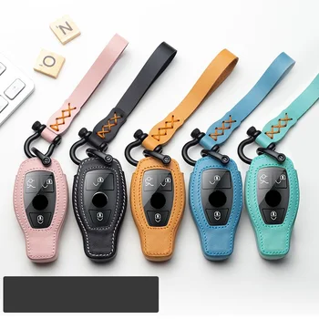

Car Genuine Leather Car Key Case Key Cover for Mercedes benz A B R G Class GLK GLA w204 W251 W463 W176