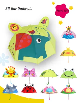 

3D Creative Ear Kids Umbrella Cute Cartoon Umbrellas Butterfly Umbrella Children Animal Umbrellas Drop Shipping