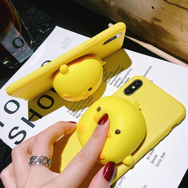 funny soft 3D yellow duck silicone phone case on for huawei honor 9 lite 8 10 7a 7c pro play v10 7s 8X 7x cute matte back cover | Мобильные