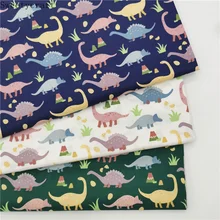 Cartoon Dinosaur Printed Twill Fabric Cotton By Half Meter For Sewing Baby Dress Bed Sheet Patchwork Cloth hometextile 160x50cm