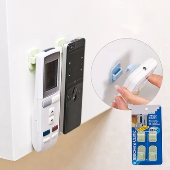 

2 pairs Plastic Hooks Sticky Hook Set Air Conditioner TV Remote Control Key Practical Wall Storage Strong Hanger Holder
