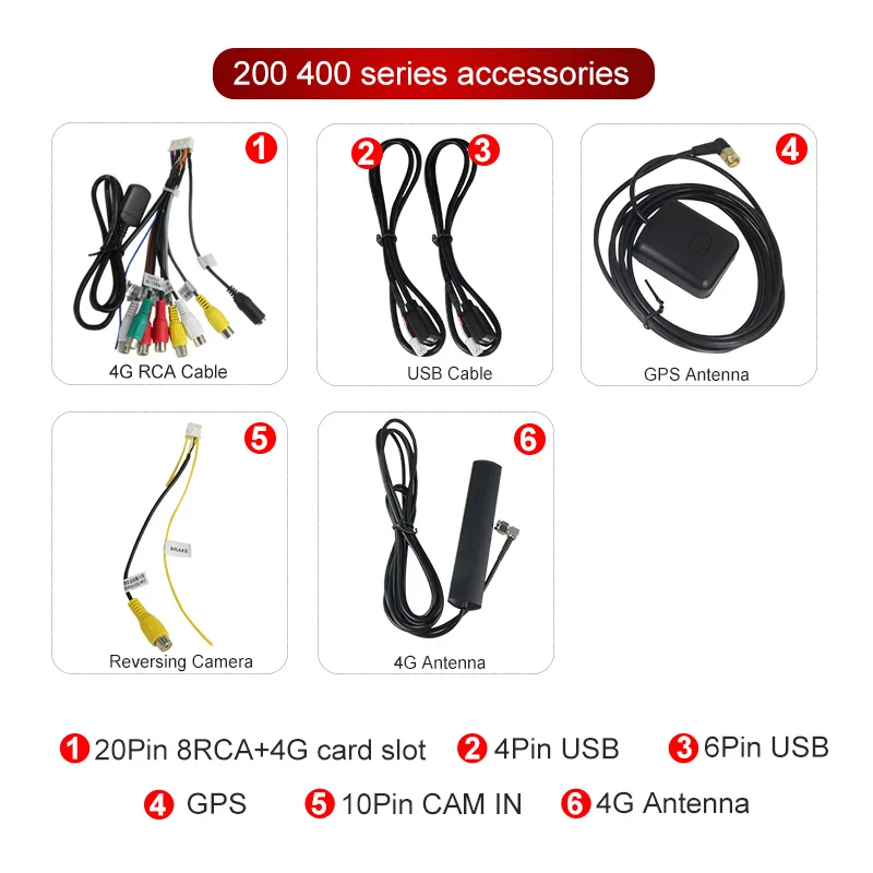 NaviFly 7862 Series Microphone CAN IN 4G GPS USB ANTENNA RCA Cable Car Radio Accessory Cable Navigation Multimedia Accessories