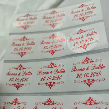 

5CM Personalized, Wedding Stickers, Favors Boxes Labels, Birthday, Logo, Photo, Custom, Clear/Transparent lace Sticker 100