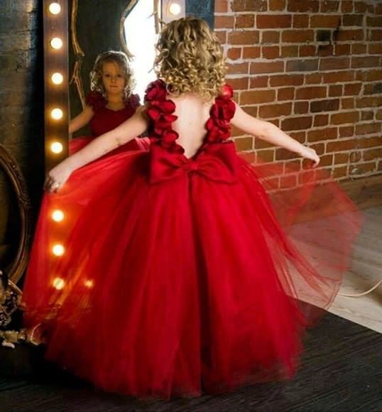 trompeta emergencia Médico Vestido de tul rojo para bebé, vestidos de fiesta de cumpleaños para niña  pequeña, vestido de fiesta para desfile para sesión de fotos - AliExpress