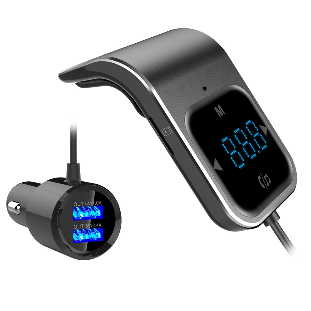 

FM Transmitter Bluetooth Car Wirless Radio Adapter AUX MP3 Player Car Charger Cigarette Lighter Dual USBwith Hand free Speaking
