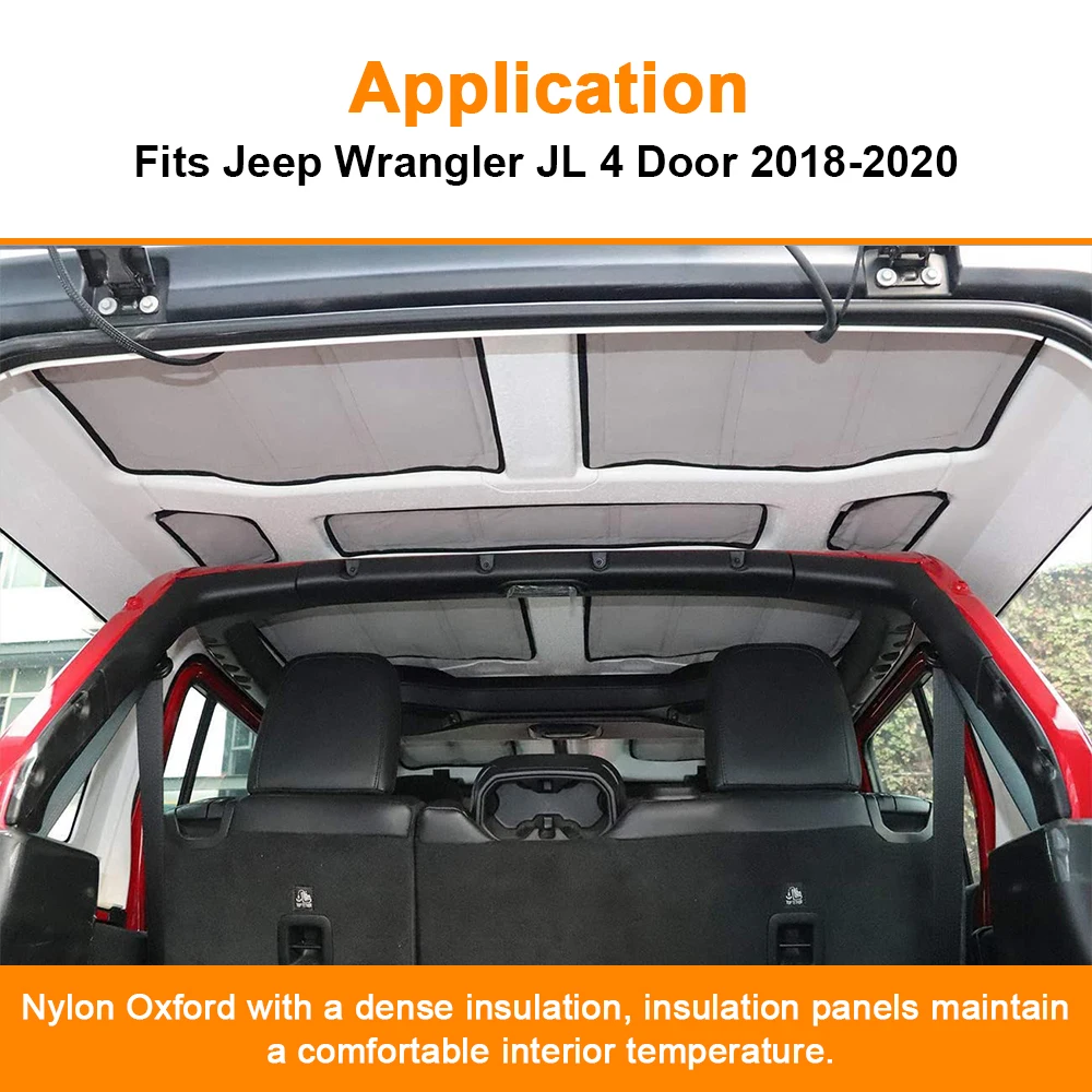 Jeep JL Wrangler 2018 Hardtop Headliner Roof Insulation Sound Deadening Kit