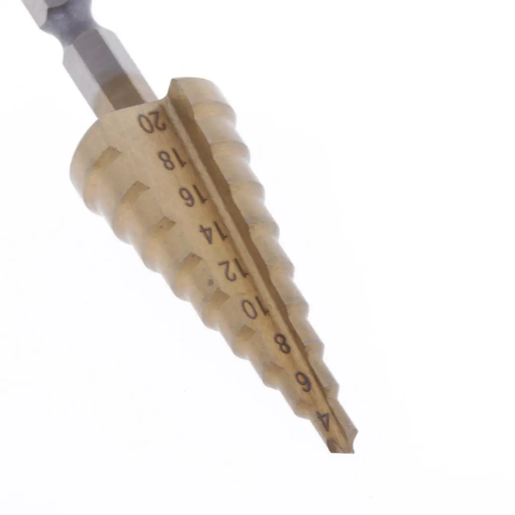 3 Pieces Step Drill Bits Cone Cutt Toos Woodworking Metal Titanium HSS Step Drill Bit 3-12/4-20/12mm