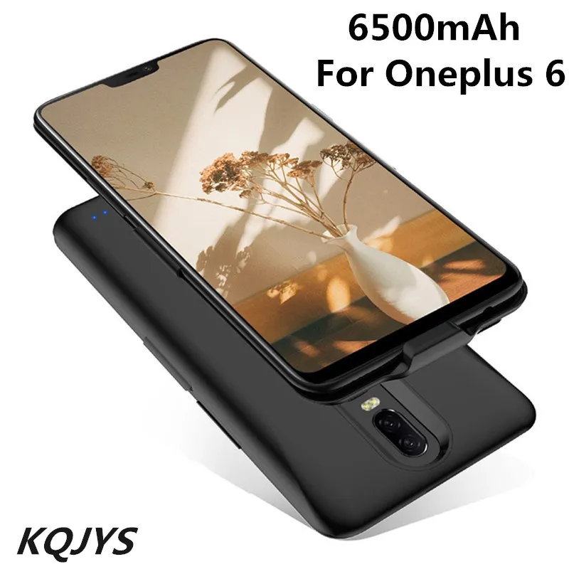 KQJYS 6500mAh Чехол для внешнего аккумулятора, портативное зарядное устройство, Противоударная задняя крышка для Oneplus 6