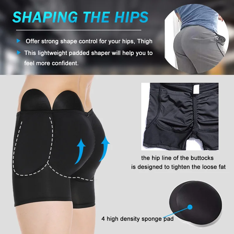 hip and butt enhancer for men Butt Lifter Shapewear Butt Shaper Boxer Padded Slimming Underwear Tummy Control bodyshort