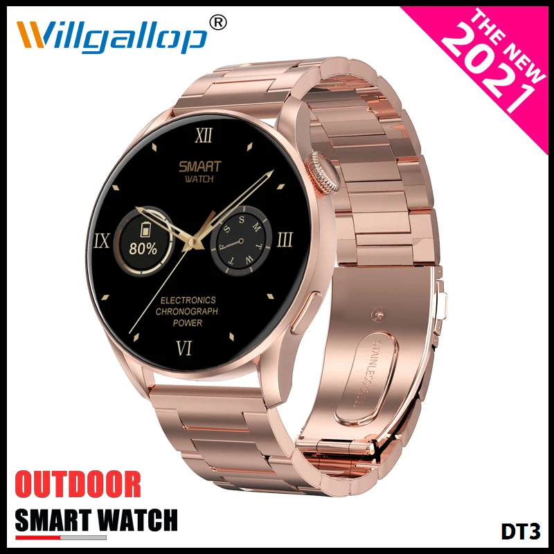 Умные часы DT3 ECG + PPG 1 36 дюйма 390*390 BT звонки/Музыка IP68 водонепроницаемый мужской