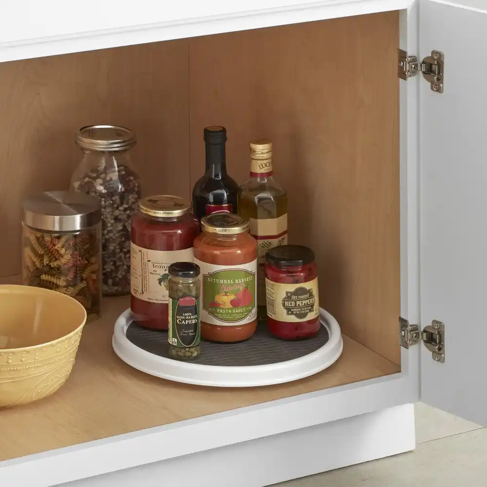 Non Skid Pantry Cabinet Lazy Susan Turntable Kitchen Corner Organizer Seasoning Cans Shelf Bottles Pepper Shakers Storage Aliexpress
