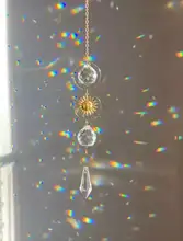 

Crystal Boho Suncatcher Room Decor, Nordic Scandi Style Home Accessory,Witchy Moon Car Window Room Hanging Decor Rainbow Maker