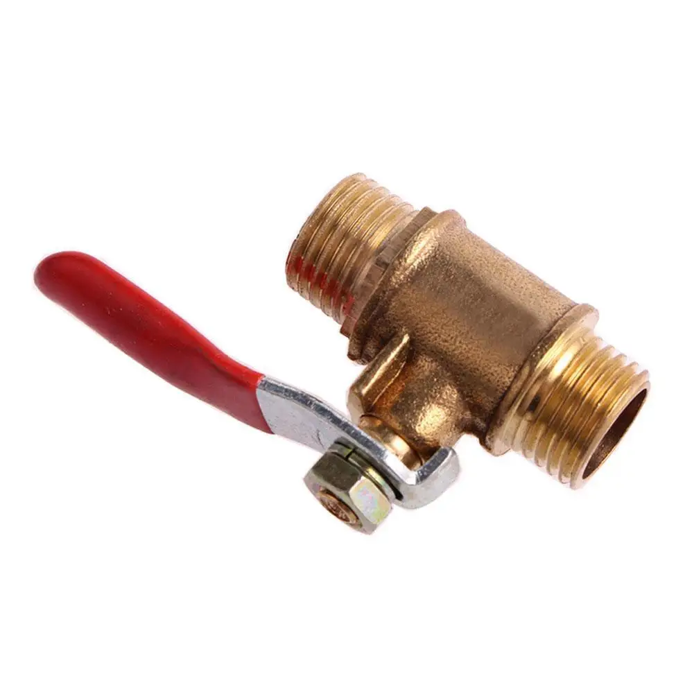 

Red handle Valve Hose Barb Inline Brass Water Oil Air Fittings Gas Line Fuel Pipe Valve Ball Shutoff L6S4