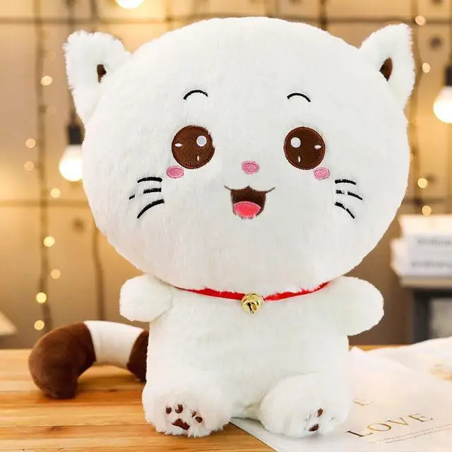 Горячая каваи большой галстук для лица/шарф/колокольчик кошка плюшевое игрушечное животное киска Мягкая Плюшевая Кукла Подушка-подарок на день рождения для детей - Цвет: 6