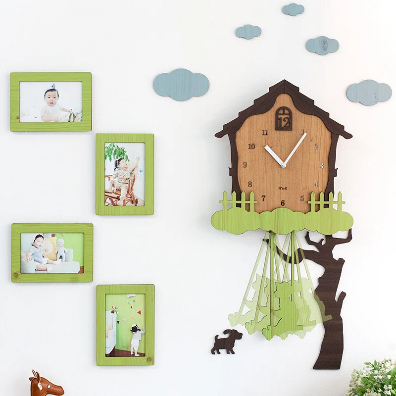 

Cute Art Wall Clock Cartoon Creative Silent Quartz Wall Clock Swing Living Room Montre Mural Child Bedroom Home Decor MM60WC