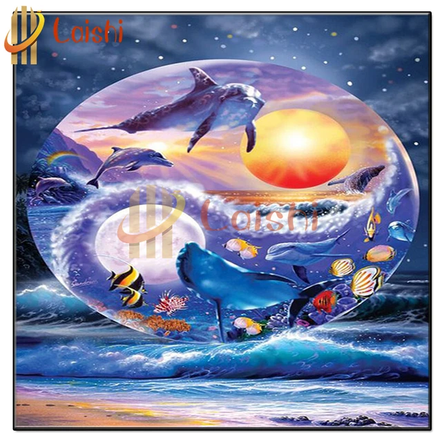 Diamond Painting with Rhinestones Embroidery, Sunset, Sea, Animal, scenery,  dolphins, fish, etc, New Arrival - AliExpress