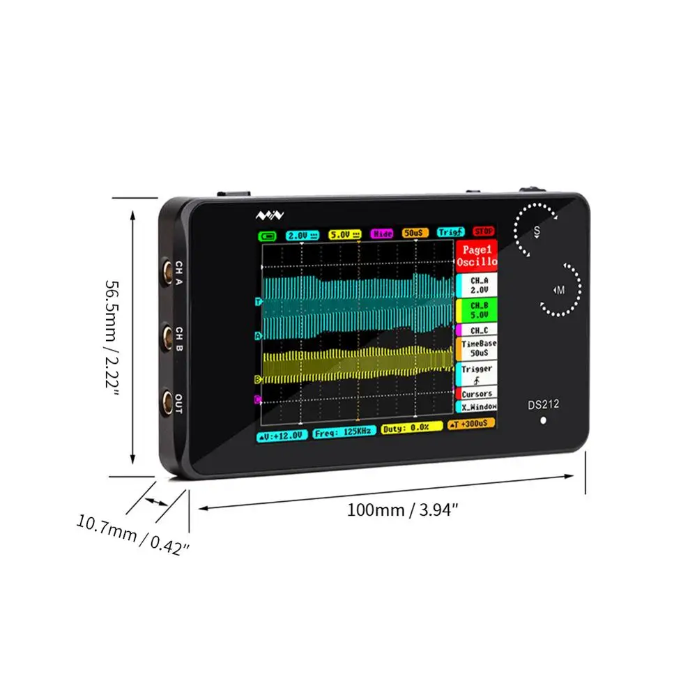 Профессиональный мини DS211 DS212 цифровой осциллограф карманный портативный USB осциллограф DSO211 DSO212 ЖК-дисплей для автомобильной