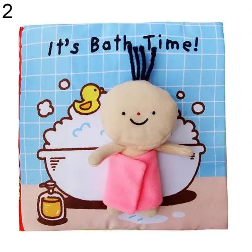 2 Мультяшный детский туалетный лоток для купания, обучающий блокнот, Обложка из мягкой ткани, детская игрушка, обучающая детей, хорошие привычки в жизни, подарки на день рождения - Цвет: 2