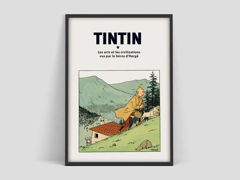 Постер Tintin художественной выставки Herg мультяшный принт мультяшного мультяшника