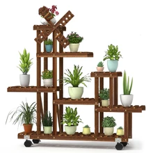 Оригинальная ветряная мельница для помещения, балкон, гостиная, твердая древесина, мясистые горшки, цветочный горшок, рама, многоэтажная полка
