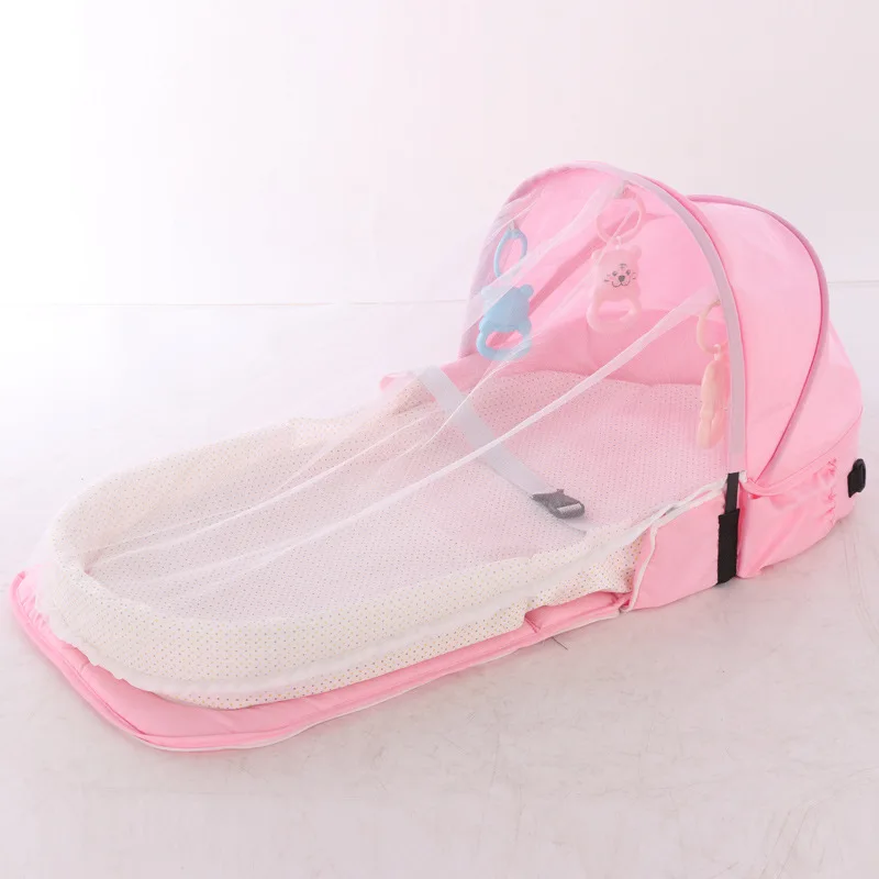 Baby Bed Portable Folding Baby Bed Nest Cot For Travel Foldable Bed Bag With Mosquito Net Infant Sl
