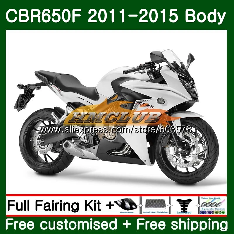 CBR-650F для HONDA CBR 650F 650 F 2011 2012 2013 130CL. 8 CBR650 F CBR-650 CBR650F, возрастом 11, 12, 13, 14, 15, ювелирные изделия из жемчуга белого обтекатель - Цвет: No. 1