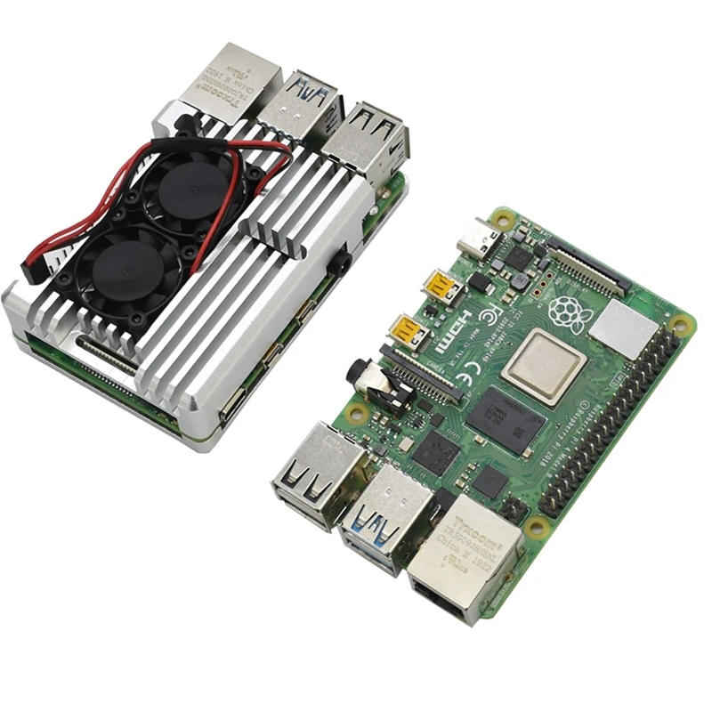 Для Raspberry Pi 4B 4G ram DIY Kit Поддержка 2,4/5,0 GHz Wi-Fi Bluetooth 5,0 с защитным корпусом из алюминиевого сплава с ЧПУ охлаждающий вентилятор