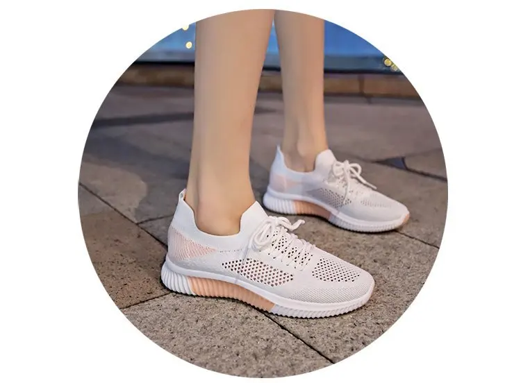 Женская дышащая обувь из сетчатого материала; tenis feminino; Повседневная обувь без застежки; белая легкая женская обувь из вулканизированной кожи; кроссовки; женская обувь