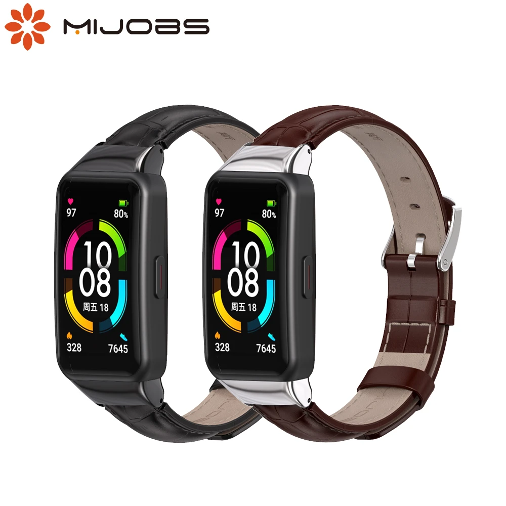 For Huawei Band 6 Strap Genuine Leather Smart Watch Wrist Belt For Honor  Band 6 Bracelet Wristband Replacement Accessories - Smart Accessories -  AliExpress