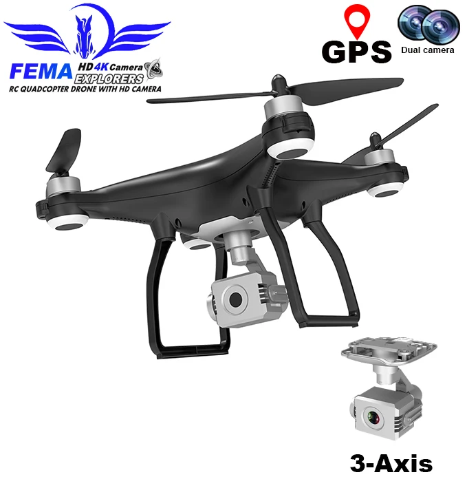 

FEMA Professional Gimbal Drone GPS 4K with 3-Axis Camera 5G WIFI FPV long distance Brushless RC Quadcopter Dron X35