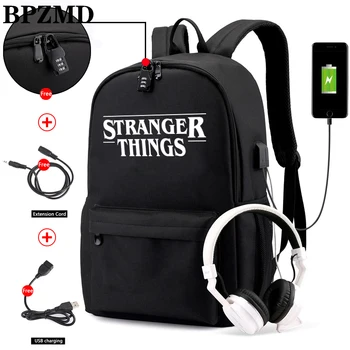 

Luminous Bag Multifunction USB Charging Stranger Things Travel Canvas Student Backpack For Teenagers Boys Girls School Bag