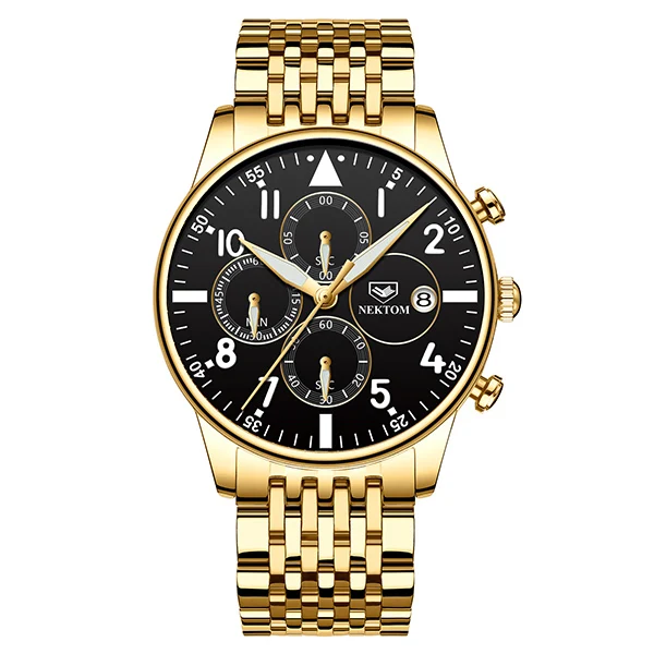 Relogio Masculino Мужские часы Роскошные полностью стальные часы Модные кварцевые наручные часы водонепроницаемые мужские часы Relojes Hombre - Цвет: G8195H