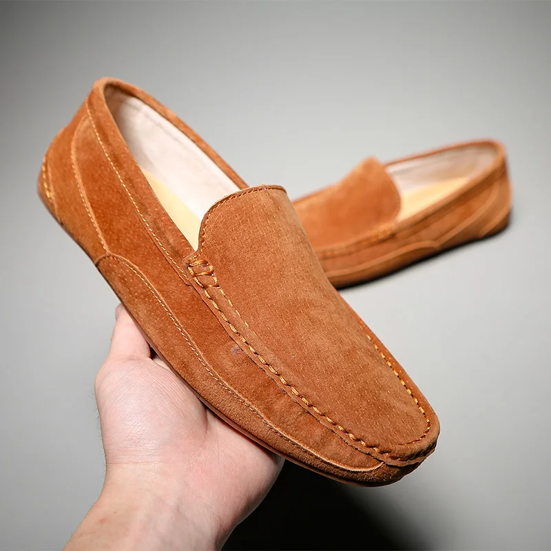 Genuine Leather shoes Men Loafers Slip Casual cow suede Shoes Classic Soft Moccasins Hombre Breathable Flats | Обувь
