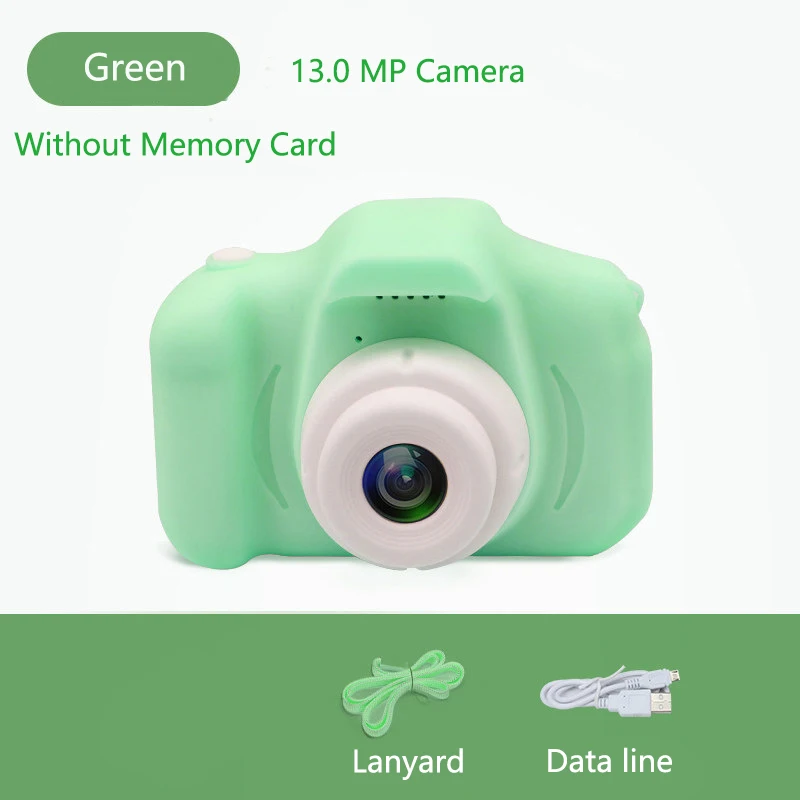 Tiptop детская мини цифровая камера 13 мегапикселей 2,0 дюймов HD экран перезаряжаемая видеокамера - Цвет: Green