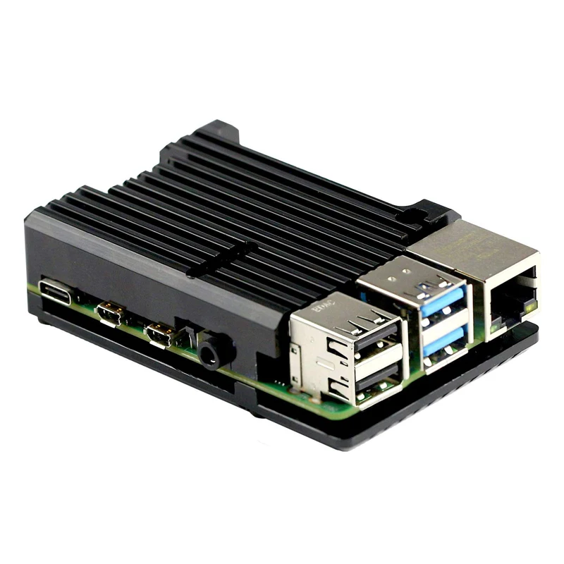 Raspberry Pi 4 Алюминиевый чехол корпус с адаптером питания Mini HDMI к HDMI кабель для Raspberry Pi 4 Модель B 4B