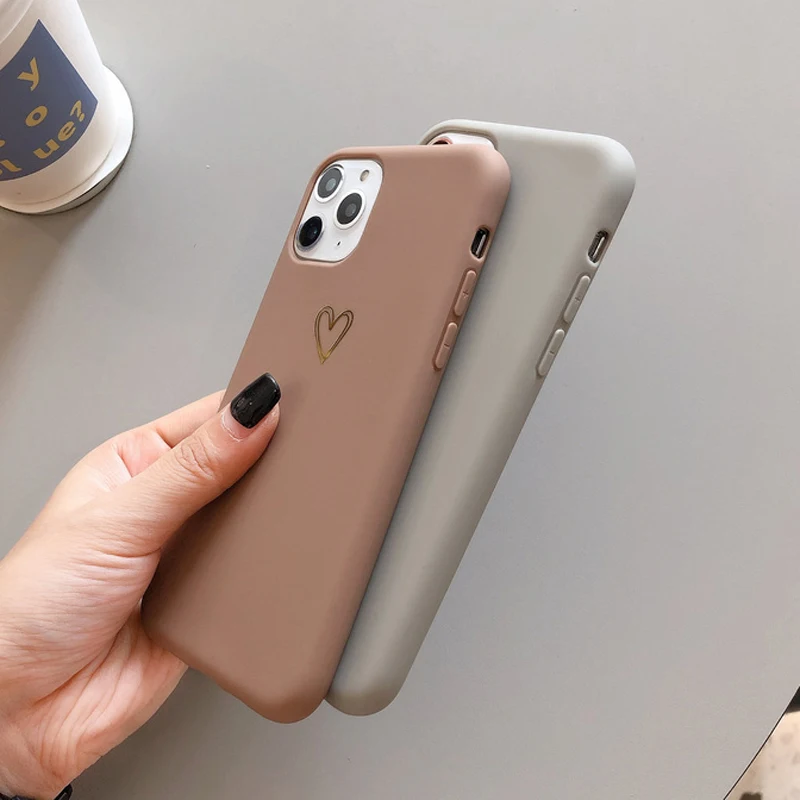 N1986N чехол для телефона для iPhone 11 Pro X XR XS Max 6 6s 7 8 Plus Модный милый мультяшный Золотое любовное сердце Мягкий ТПУ чехол для iPhone 11