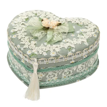 

Velvet Fabric Elegant Holiday Gift Heart-shaped Storage Box，