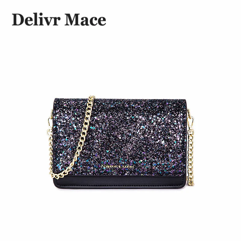 

Shoulder Bag Girl Glitter Black Female Crossbody Bag Leather Sac A Main Bandouliere Messenger Bags Femme Girls Cross Body Bags